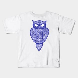 Owl (dark blue) Kids T-Shirt